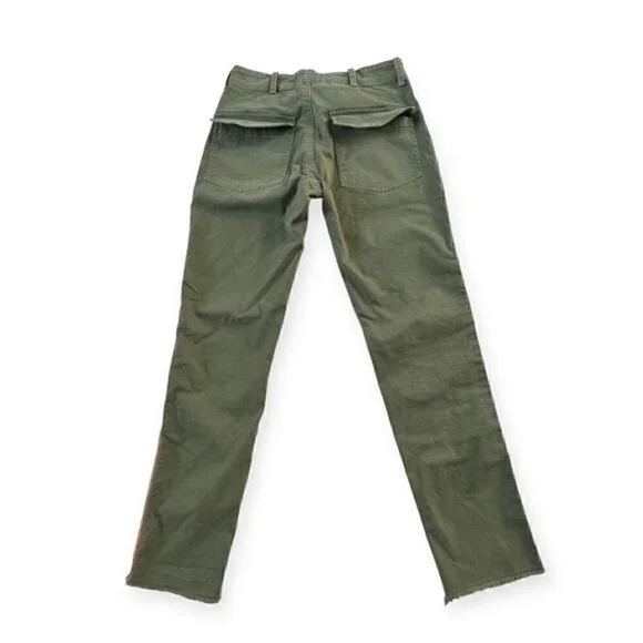 Nili‎ Lotan Jenna Pant With Side Tape, Camo Green with red tape, Size 0